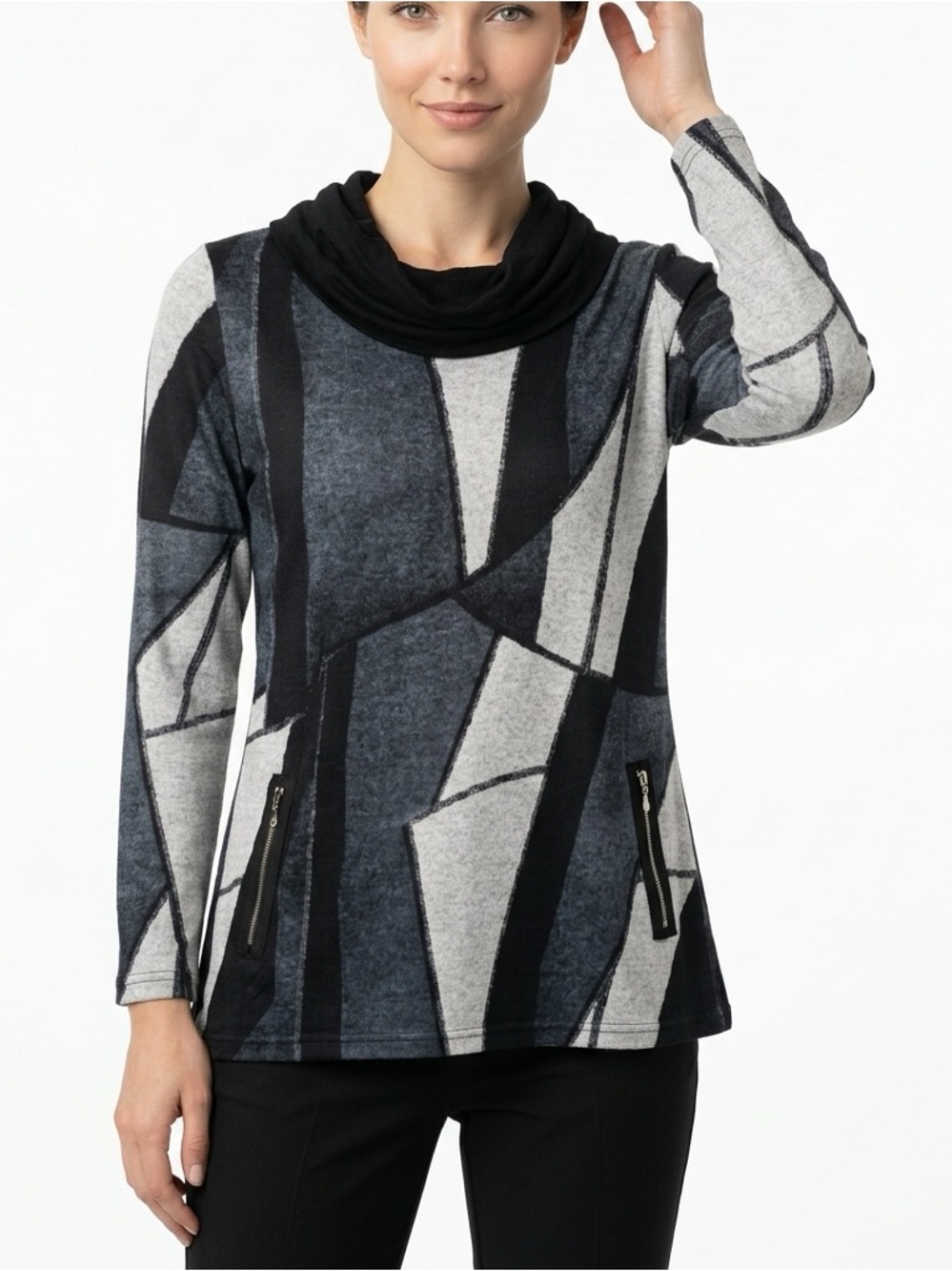Like New |•VARIATION•| Cowl Neck Tunic Geometric Unique Size Small